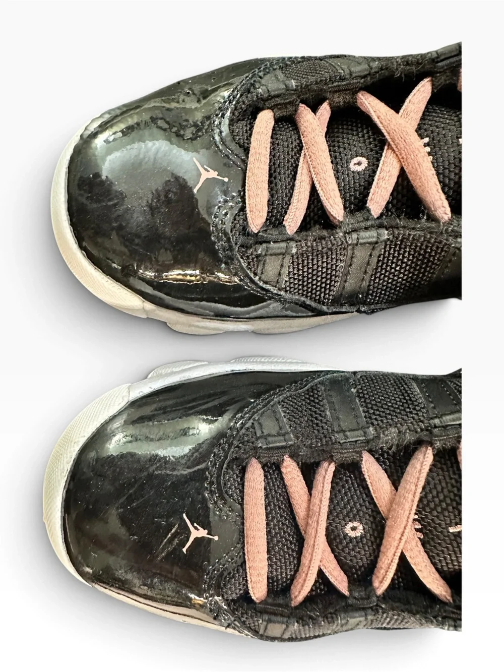Jordan 6 Rings Black/Pink Mid Top Lace-Up Sneaker Youth 2.5Y 323432-068